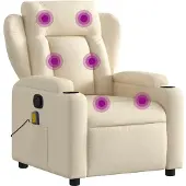 vidaXL Fauteuil relax de massage, tissu crème