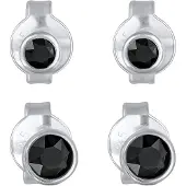 Elli Boucles d'oreilles 'Kristall' noir / argent