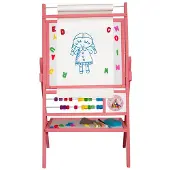 3toysm Tableau tournant avec boulier à 2 rangs rose