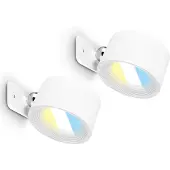 Briloner Lot de 2 appliques murales non alimentée, à intensité variable, tactile, orientable, magnétique amovible, blanc, 8,7 x 7,5 x 4,8 cm