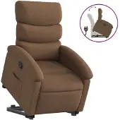 vidaXL Fauteuil relax avec releveur Marron Tissu