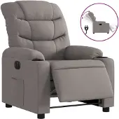 vidaXL Fauteuil relax électrique Tissu Taupe