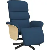 vidaXL Fauteuil relax avec repose-pieds Bleu Tissu