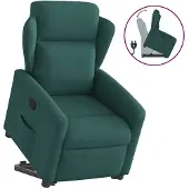 vidaXL Fauteuil relax avec releveur Vert foncé Tissu