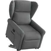 vidaXL Fauteuil relax releveur gris foncé Tissu