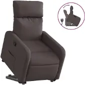 vidaXL Fauteuil relax avec releveur Tissu marron foncé