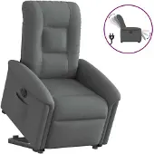 vidaXL Fauteuil relax avec releveur électrique Tissu gris foncé