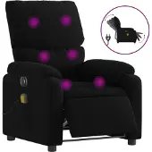 vidaXL Fauteuil de massage électrique noir tissu