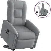 vidaXL Fauteuil relax releveur gris clair Tissu
