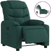 vidaXL Fauteuil relax électrique vert foncé Tissu