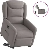 vidaXL Fauteuil relax avec releveur électrique Taupe Tissu