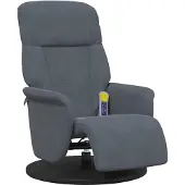 vidaXL Fauteuil de massage avec repose-pieds gris foncé velours