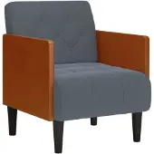 vidaXL Fauteuil avec accoudoirs gris foncé 55 cm velours