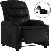 vidaXL Fauteuil Relax Electrique Noir Similicuir