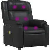 vidaXL Fauteuil de massage noir similicuir