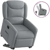 vidaXL Fauteuil relax releveur gris clair Tissu
