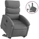 vidaXL Fauteuil relax releveur gris foncé Tissu