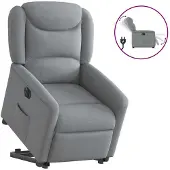 vidaXL Fauteuil relax avec releveur électrique Gris clair Tissu