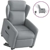 vidaXL Fauteuil relax avec releveur électrique Gris clair Tissu