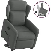 vidaXL Fauteuil relax releveur gris foncé Tissu