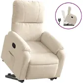 vidaXL Fauteuil relax releveur Beige Tissu microfibre