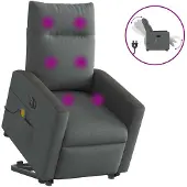 vidaXL Fauteuil de massage électrique avec releveur Tissu gris foncé