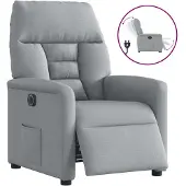 vidaXL Fauteuil relax électrique gris clair Tissu