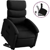 vidaXL Fauteuil relax avec releveur Noir Similicuir