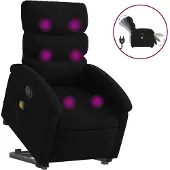 vidaXL Fauteuil de massage électrique avec releveur Noir Tissu