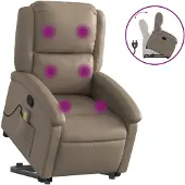vidaXL Fauteuil de massage relevable, inclinable, Cappuccino, Lumarko !