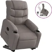 vidaXL Fauteuil relax avec releveur Taupe Tissu