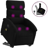 vidaXL Fauteuil de massage avec releveur Noir Tissu