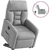 vidaXL Fauteuil relax avec releveur électrique Gris clair Tissu