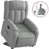 vidaXL Fauteuil relax releveur gris clair Tissu
