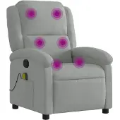 vidaXL Fauteuil relax de massage, velours gris clair