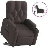 vidaXL Fauteuil relax avec releveur électrique Tissu marron foncé
