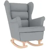 vidaXL Chaise à bascule gris clair 74x90x102 cm tissu