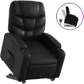 vidaXL Fauteuil relax avec releveur Noir Similicuir