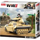 Sluban JEU DE CONSTRUCTION BRIQUE EMBOITABLE WWII 2EME GUERRE MONDIALE TANK ALLEMAND PETIT MODELE ARME MILITAIRE M38-B0691 SOLDATS A