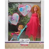 Toi-Toys poupée teenager enfant enceinte en poussette fille rose