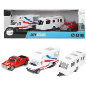 Toi-Toys - Set de modèles réduits - Camping-car + caravane + pick-up