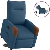 vidaXL Fauteuil relax avec releveur électrique Bleu Tissu