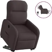 vidaXL Fauteuil relax avec releveur électrique Tissu marron foncé