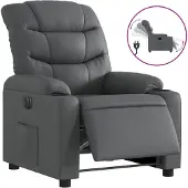 vidaXL Fauteuil relax électrique gris similicuir