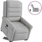 vidaXL Fauteuil relax avec releveur électrique Gris nuage Tissu