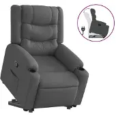 vidaXL Fauteuil relax releveur gris foncé Tissu