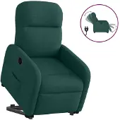 vidaXL Fauteuil inclinable électrique vert foncé tissu