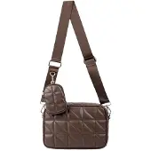 EKO , sac à main camélia, marron foncé