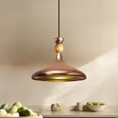 Bamyum Champion Pendelleuchte Holz Kupferfarbe (E27)