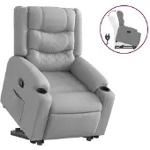 vidaXL Fauteuil relax releveur gris clair Tissu